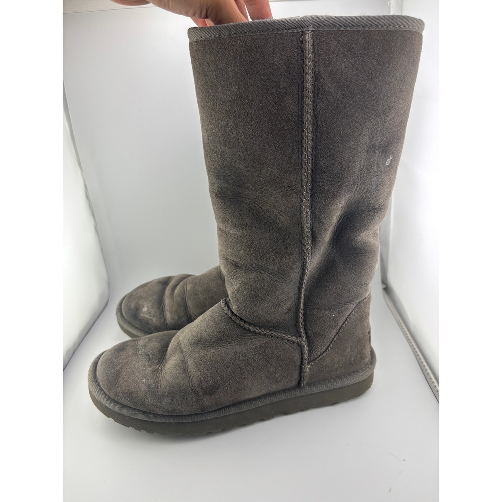 UGG Australia Classic Tall Grey Suede Sheepskin Boots 5815 Womens Size 7